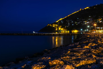 alanya marina at night