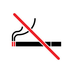 no smoking forbidden sign symbol logo cigarette one line style