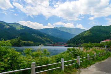 Fototapeta na wymiar 写真素材：金砂湖、四国中央市、愛媛県、風景