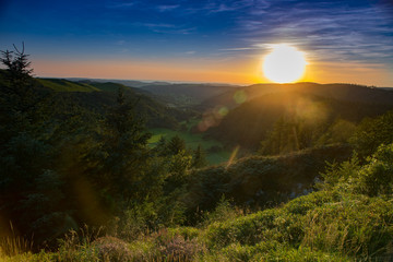 sunset in the mountains