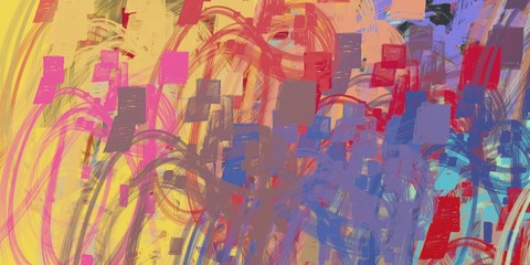 Backdrop material. Wall painting. Wide brush. Canvas surface. Painterly mix. Color texture. Colorful pattern. Handmade background. 2d illustration. Oil painting. Abstract. 