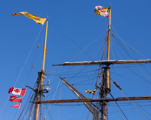 Masts and Flags on a Tall Ship