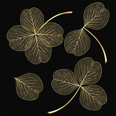 Set leaf clover . Vector illustration. EPS 10