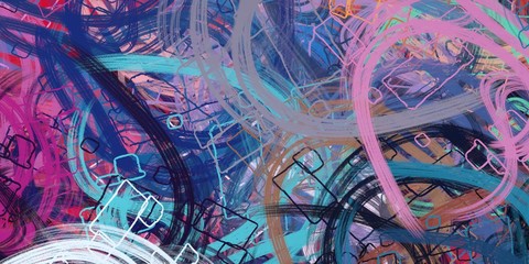 Handmade background. Wall painting. Wide brush. Color texture. Canvas surface. Backdrop material. Painterly mix. Modern art. 2d illustration. Colorful pattern. Oil painting. 