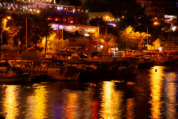 alanya marina at night