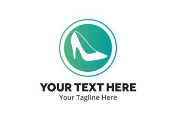 ladies shoes logo , ladies shoes simple logo creative design in flat style with color . shoes logo creative design for identity and business