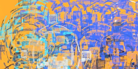 Handmade background. Painterly mix. Abstract. Wide brush. Colorful pattern. Modern art. Backdrop material. Color texture. 2d illustration. Wall painting. Canvas surface. 