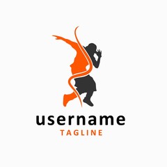 hip hop dance logo design inspiration . dancer logo template
