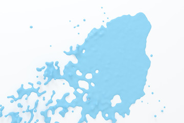 The splashing liquid of pigment, two-tone color background, 3d rendering.