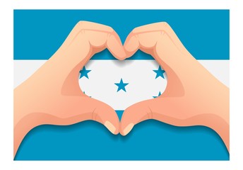 Fototapeta premium Honduras flag and hand heart shape