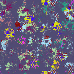 Fototapeta na wymiar Colorful seamless textile texture & pattern background. Stylish and highly detailed floral background with geometric shapes.