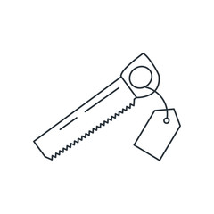 saw tool with price tag hanging