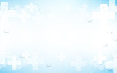 Abstract geometric medical cross shape medicine and science concept background