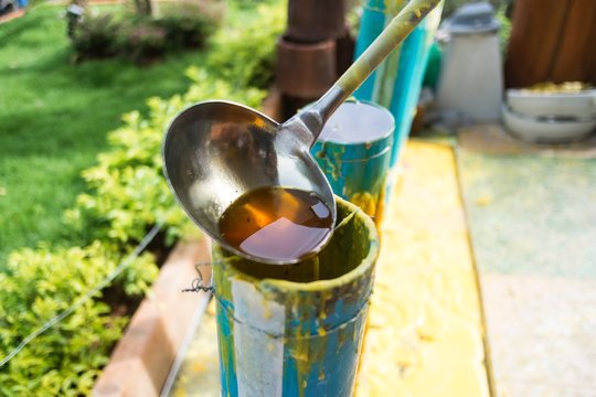 Candle casting for the Buddhist lent day, The tradition of the candle casting thai Buddhist