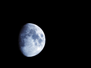 Seventy two percent of waxing gibbous moon