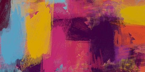 Canvas surface. Backdrop material. Painterly mix. Handmade background. Wide brush. Modern art. Abstract. Color texture. Oil painting. 2d illustration. Wall painting.  © Jakub