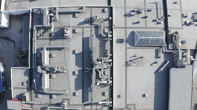 engineering systems on the roof of an industrial building.