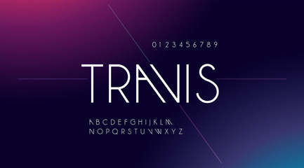 Urban simple alphabet letters font. Elegant Lettering Fashion Modern Designs. Typography minimal style uppercase and number fonts set. vector illustration