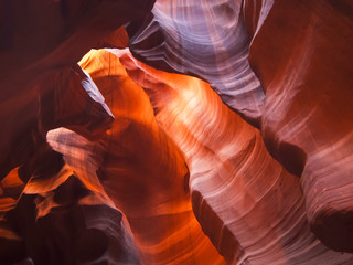shot of the ceiling of upper antelope canyon, az