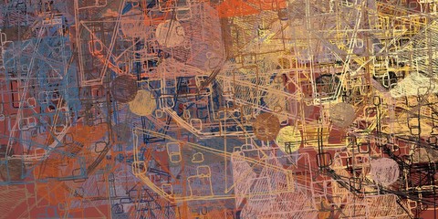 Obraz premium Backdrop material. Wall painting. Canvas surface. Modern art. Abstract. Painterly mix. Color texture. Handmade background. 2d illustration. Colorful pattern. Oil painting. 