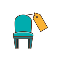 chair with price tag hanging