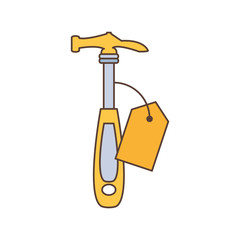 hammer tool with price tag hanging