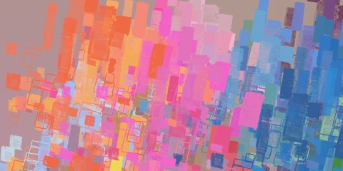 Oil painting. Backdrop material. Handmade background. Painterly mix. Modern art. Wall painting. Color texture. Wide brush. Abstract. Colorful pattern. 2d illustration.