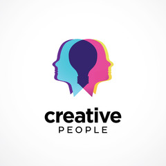 Digital Abstract human head logo for creative