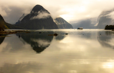 wonderfull and dramatic shots of Milford Sound in very bad weather