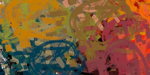 Canvas surface. Backdrop material. Wide brush. Painterly mix. Abstract. Oil painting. Colorful pattern. Modern art. 2d illustration. Wall painting. Handmade background. 