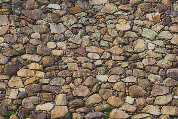  A brown stone wall that looks tough
