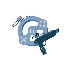 video game car wheel control with gun