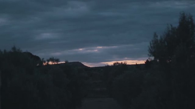 Dark timelapse in the middle of the nature. Dawn.
Recorded in Caspe, Spain.