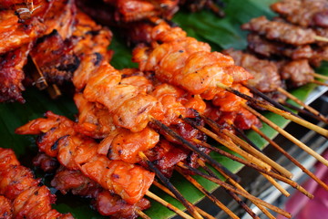 Thailand street food local grilled chicken 
