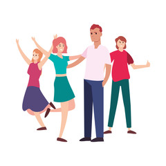 Fototapeta premium happy young people together white background