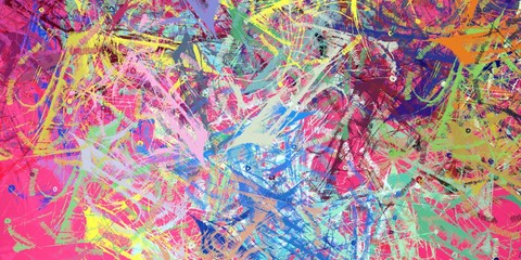 Wide brush. Colorful pattern. Color texture. Handmade background. Abstract. Painterly mix. Wall painting. Canvas surface. Backdrop material. Modern art. 2d illustration. 