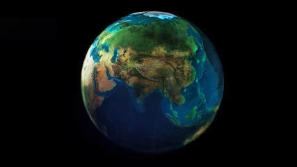 Fototapeta na wymiar The day half of the Earth from space showing Africa, Asia and Oceania.