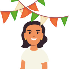 young woman portrait on white background