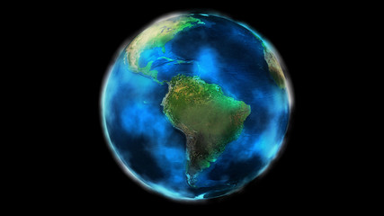 Fototapeta na wymiar The day half of the Earth from space showing North and South America.