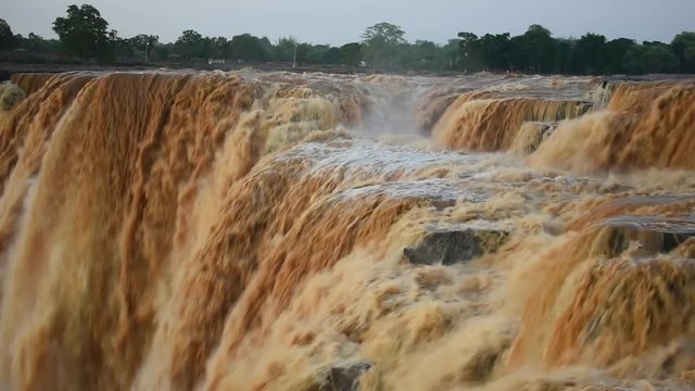 Close up of Chitrakoot Falls with muddy flow. Jagdalpur. India. Static