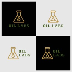 Oil Labs or Oil and Laboratory Logo Design Vector Company