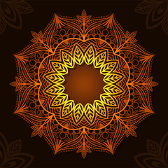 Vector mandala on brown background