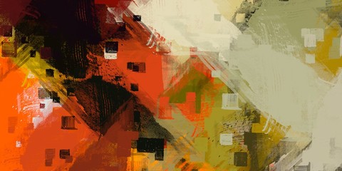 Fototapeta premium Painterly mix. Wall painting. Handmade background. Backdrop material. Color texture. Modern art. Wide brush. Abstract. Oil painting. Colorful pattern. 2d illustration. 