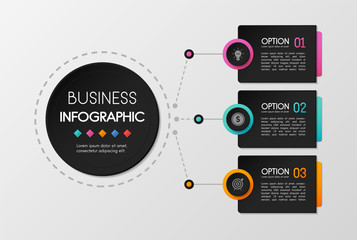 Infographic design with 3 circle elements. Vector