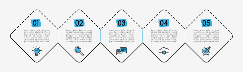 Diagram with 5 steps. Infograph. Vector
