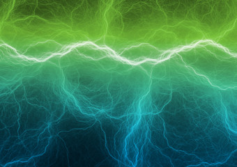 Fototapeta premium green and blue abstract fractal lightning