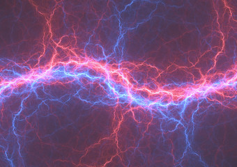 Fire and ice electrical lightning, abstract fractal background
