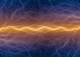 Fire and ice lightning, abstract electrical background