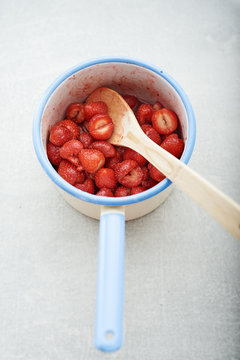 Macerated strawberries.