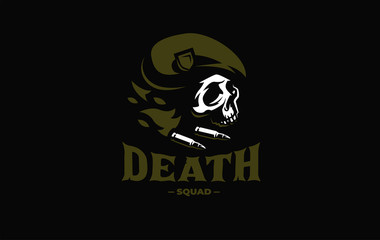 Skull in a military beret 